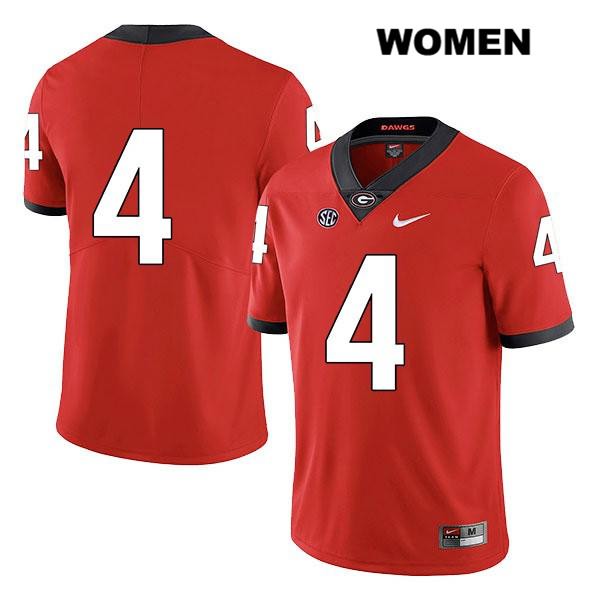 Georgia Bulldogs Women's Nolan Smith #4 NCAA No Name Legend Authentic Red Nike Stitched College Football Jersey TQF2456ON